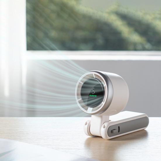 Personal Cooling Fan Digital Display Strong Airflow Low Noise Hand-held Folding High-speed Turbo Fan Hanging Neck Fan