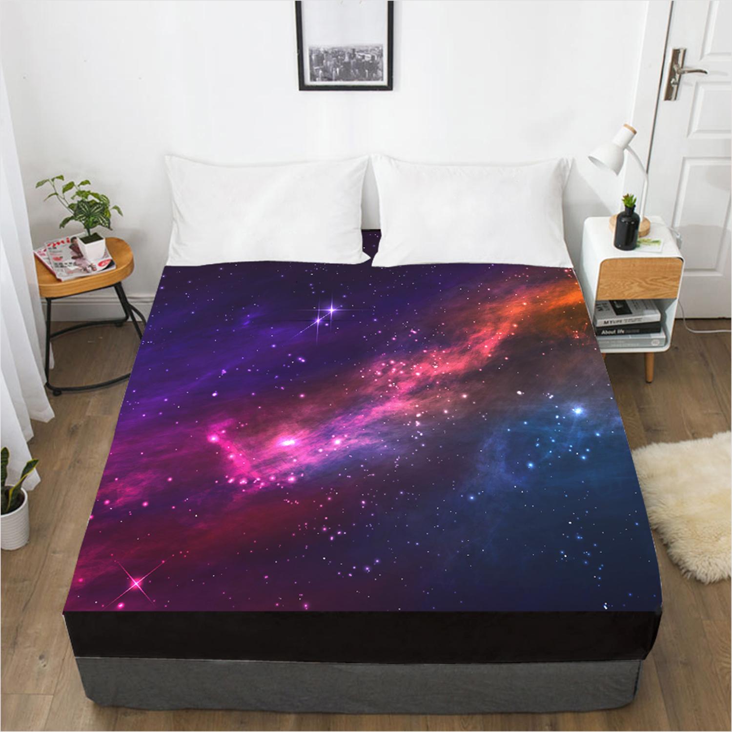 

Домашний текстиль 3D-печатный узор «Звездное небо» простыня чехол для матраса эластичная простыня на резинке комплект постельного белья из 3 предметов 120cmX200cmX30cm
