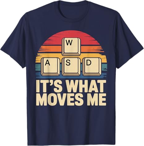 Retro WASD Gaming Keys Funny PC Gamer Design TShirt Y2k Video Game Lover Graphic Outfit Short Sleeve Saying Tee Novelty Gifts S