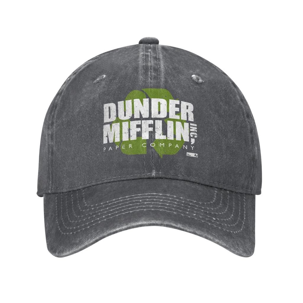 The Office Dunder Mifflin Recycle Logo Baseball Caps Vintage Distressed Washed TV Series Headwear Unisex Outdoor Hats Cap