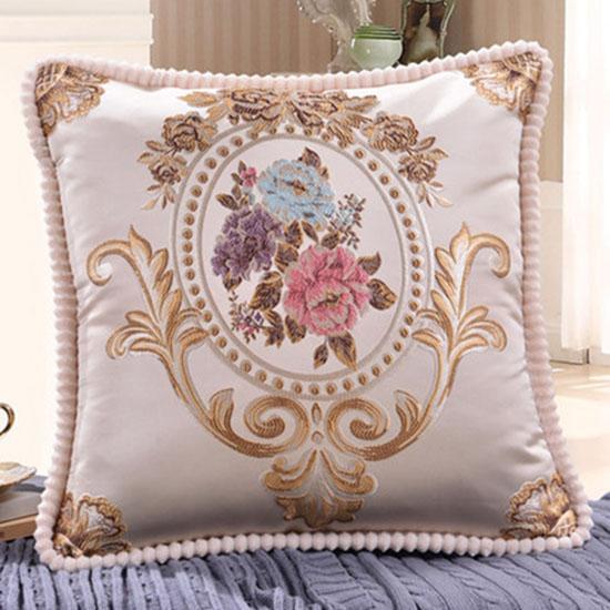 Washable Cushion Covers European-style Printed Sofa Pillowcase Cover for Living Room Car Pillow Cushion Lumbar Support Cover Removable