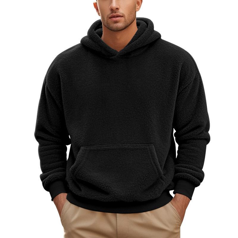 Men S Plus Size Loose Fit Hooded Pullover Sweatshirt For Winter