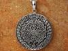 Mexico Mayan Aztec Calendar Sun Stone Pendant Top Silver 925