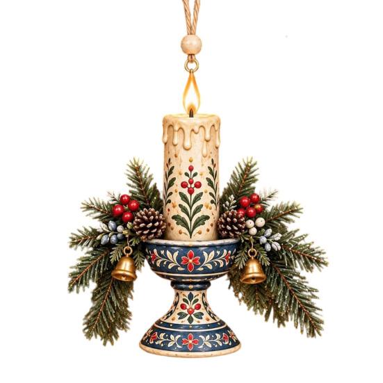 Holiday Party Wall Adornments Folk Art 2D Ornament, Acrylic Christmas Hanging Decoration, Retro Nutcracker Decorative Background Accents Angel