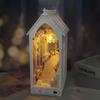 Rincón de Figuras Miniatura de Madera para Libro de Bodas DIY Miniaturas Atril Estantería Hecha a Mano para Regalos de Cumpleaños Manualidades de Decoración del Hogar