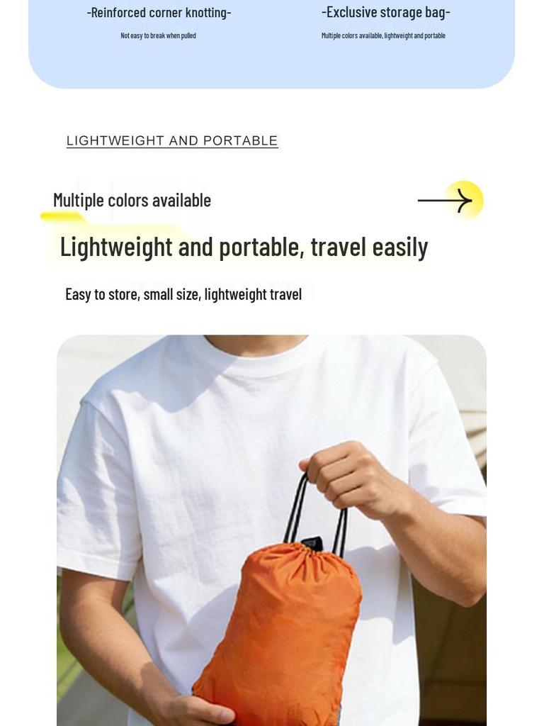 Outdoor Anti-Rollover Hanging Chair Hammock - Single/Double, Color-block Nylon, Parachute Cloth, Lightweight Swing.