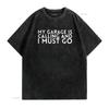 Mens My Garage Is Calling And I Must Go Design For Mechanics T Shirt Black Large Vintage Washed Unisex Fashion Homme Soft