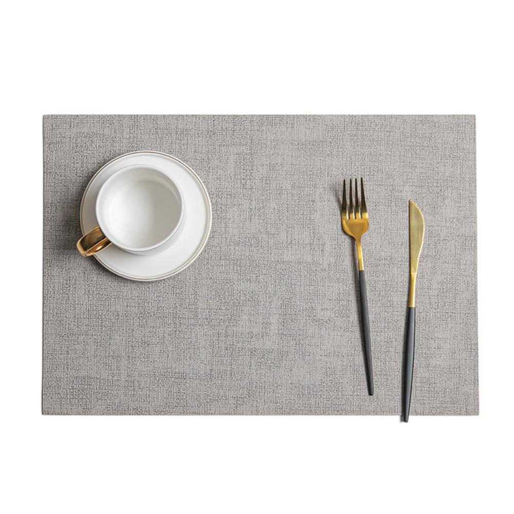 

4pcs PU Leather Tableware Mat Nordic Style Dish Mat Durable Coasters Restaurant серый