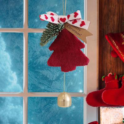 Weihnachtsbaum Anhänger Schmuckstück Wandbehang Niedlich Vielseitig mit Schleife Und Glocke Weihnachten Deko