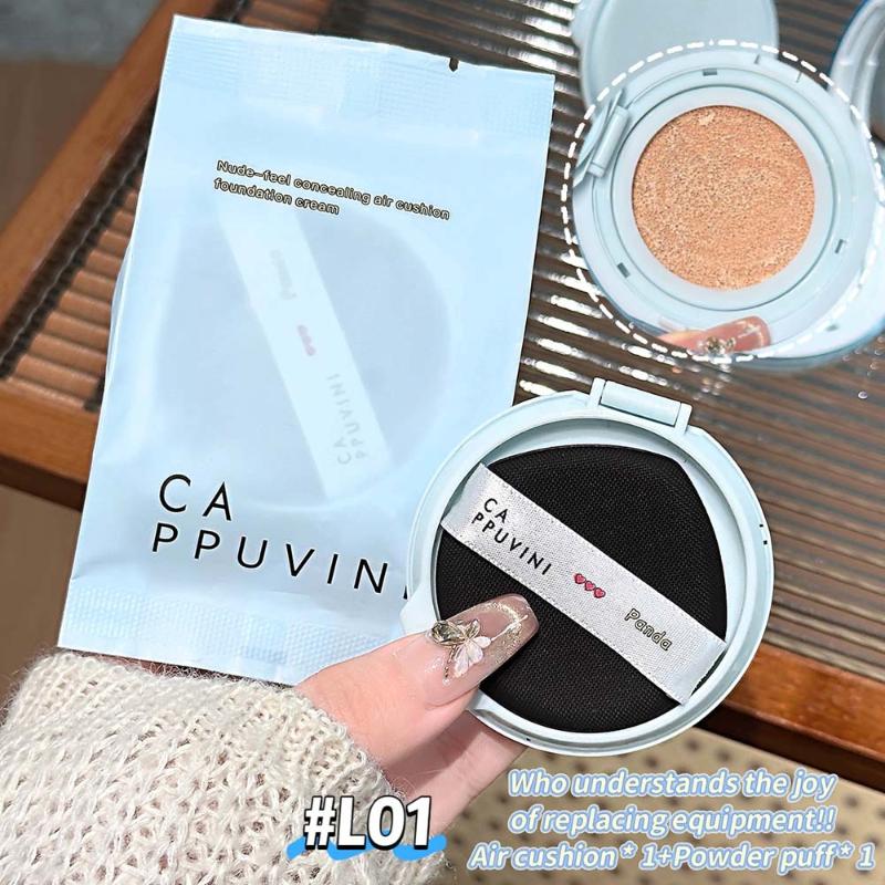 Cappuvini Matte Silky Moisturizing Concealer Air Cushion Natural Makeup Holding Water Resistant Cream Cushion Skin Foundation