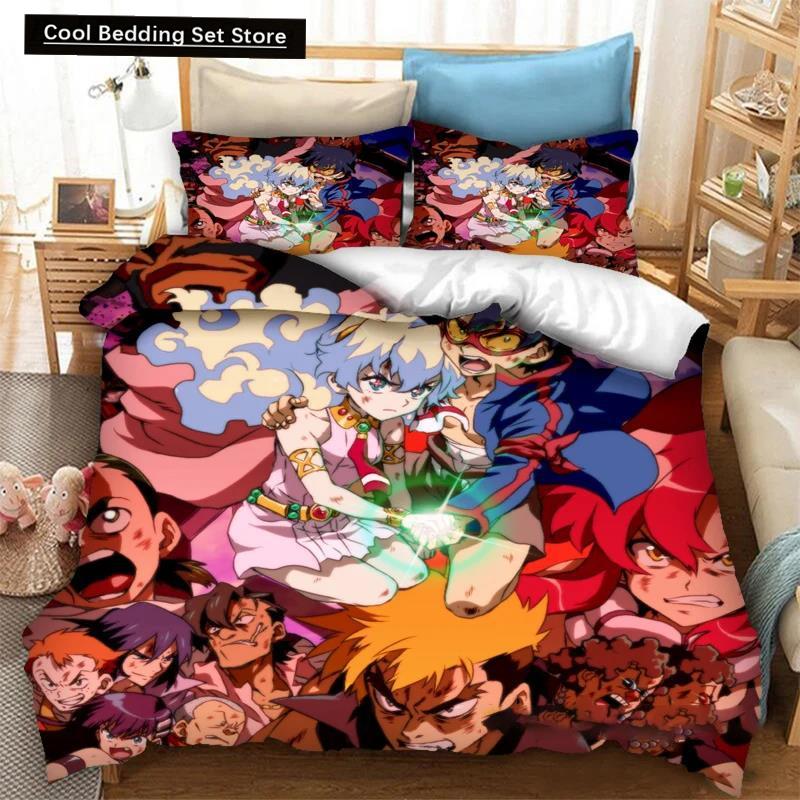 

3D-печатный аниме Tengen Toppa Gurren Lagann пододеяльник комплект постельного белья двуспальный двухместный полный двуспальный двуспальный двуспальный королевский взрослый детский постельное белье пододеяльник EU single(135x200cm)