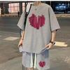 2026 Summer Printed Loose Two-Piece Short Sleeve and Shorts Set