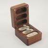 Black Walnut Wood Ring/Earring Storage Box, Three Anti-Oxidation Slots