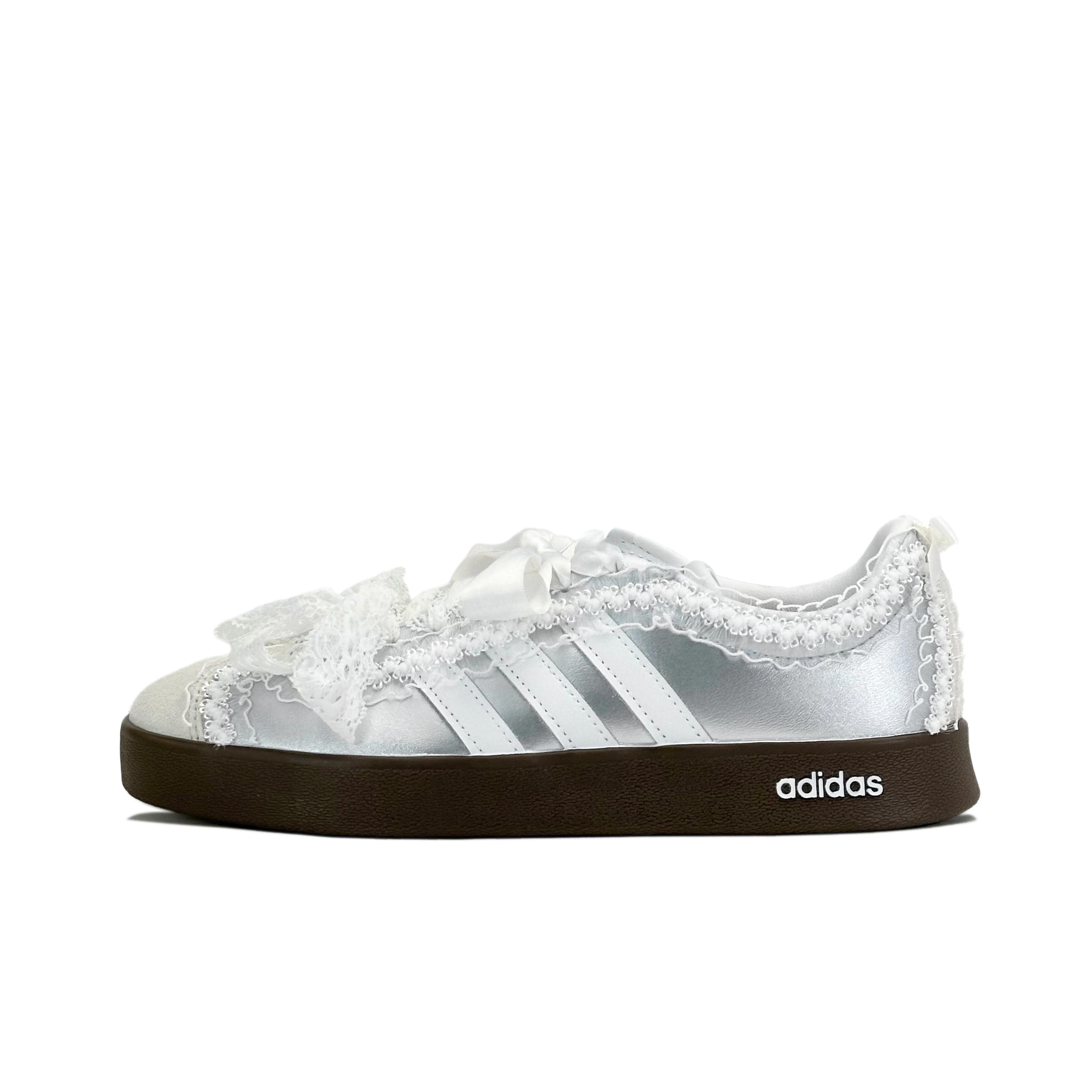 Adidas VL COURT 2.0 Low top Skateboard Shoes Unisex Silver ID6015(Team1077-) 35⅔