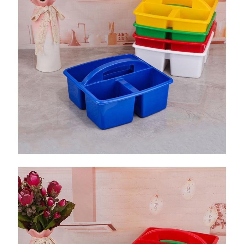 6Pcs Stacking Storage Basket With Handle Space Saving Organiser Box For School Office Supplies Kitchen Organization