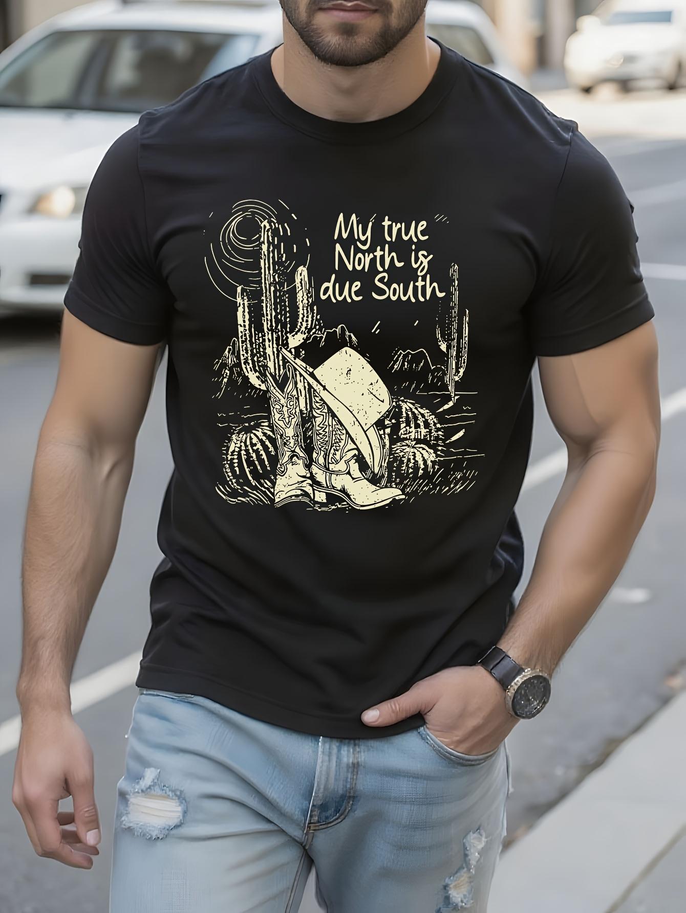 Western Cowboy Boots Hat Graphic Tshirt Desert Vibes Grap... M