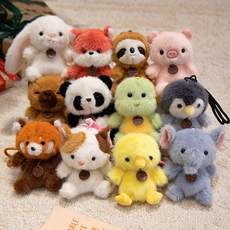Wholesale Soft Plush Cute Animal Pendant Dolls - Panda Fox Sloth Cat Dinosaur Bunny Capybara Pig Stuffed Toys for Children Gifts