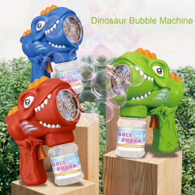 Dinosaur Bubble Machine Zábavná bezpečná venkovní hračka automatický bublifuk se světly Dárek k narozeninám pro děti