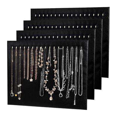 Set aus 4 Schmuckständern mit 17 Haken und Leder, konzipiert für die effiziente Präsentation von Halsketten, Armbändern und Ketten