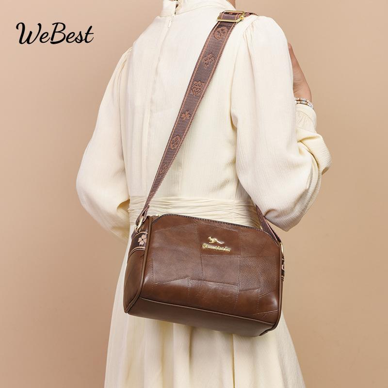 

Patchwork Pillow Shoulder Bag Multi Layer Casual Commuter Crossbody Bag чёрный