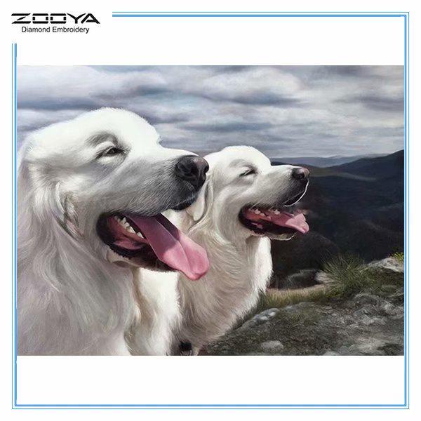 

ZOOYA DIY 5D Полный квадратный горный хрусталь Собака Алмазная вышивка Картина Вышивка крестом Домашний декор