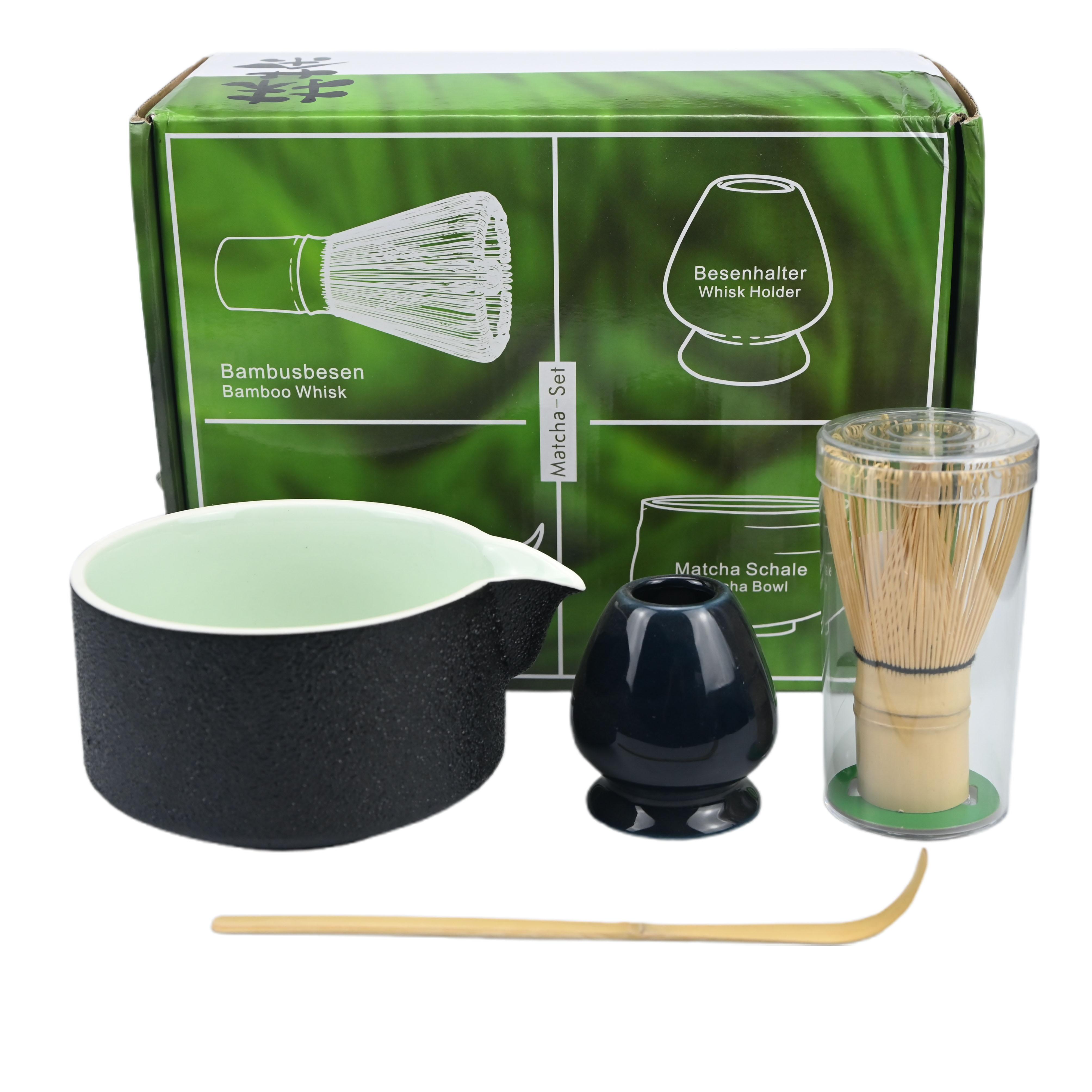 

4PCS/Set Japanese-style Matcha Bowl , Spoon, Tea Whisk, Perfect Gift For Ceremony, Traditional Decoration Four-piece Set чёрный