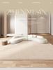 2024 Cream Long Hair Minimalist Carpet for Living Room or Bedroom