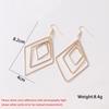 New Exaggerated Hanging Earrings for Women Gold Color Hollow Rhombus Pendants Dangle Earrings Personality pendientes mujer