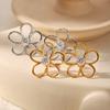 Exquisite Zircon Hollow Flower Earrings Minimalist Stainless Steel Gold Plated Fashion Ear Studs Trendy Jewelry for Women Gifts