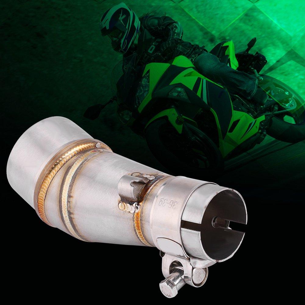Qiilu 51mm Exhaust Middle Pipe Exhaust Pipe Middle Section Stainless Steel for Kawasaki Z250 Ninja 250 13-16
