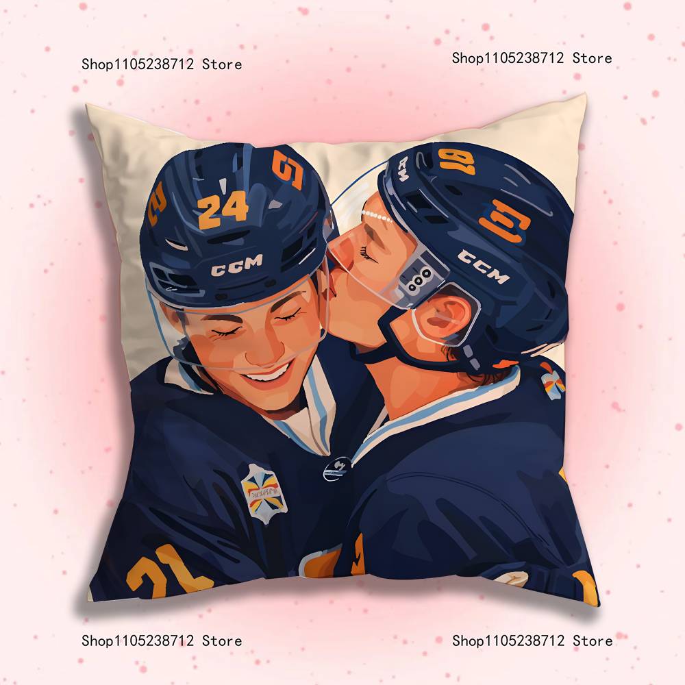 Vintage H-Heateds R-Rivalry Anime Pillow Case Anti-Dustmite Pillowcase Invisible Zipper Silky Short Plush Sofa Cushion Cover