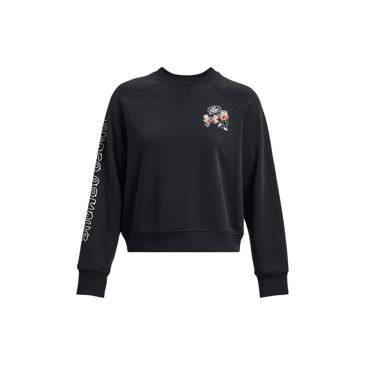 (WMNS) Under Armour Heavyweight Terry Crew  Black  Women s 1379833-001 XS