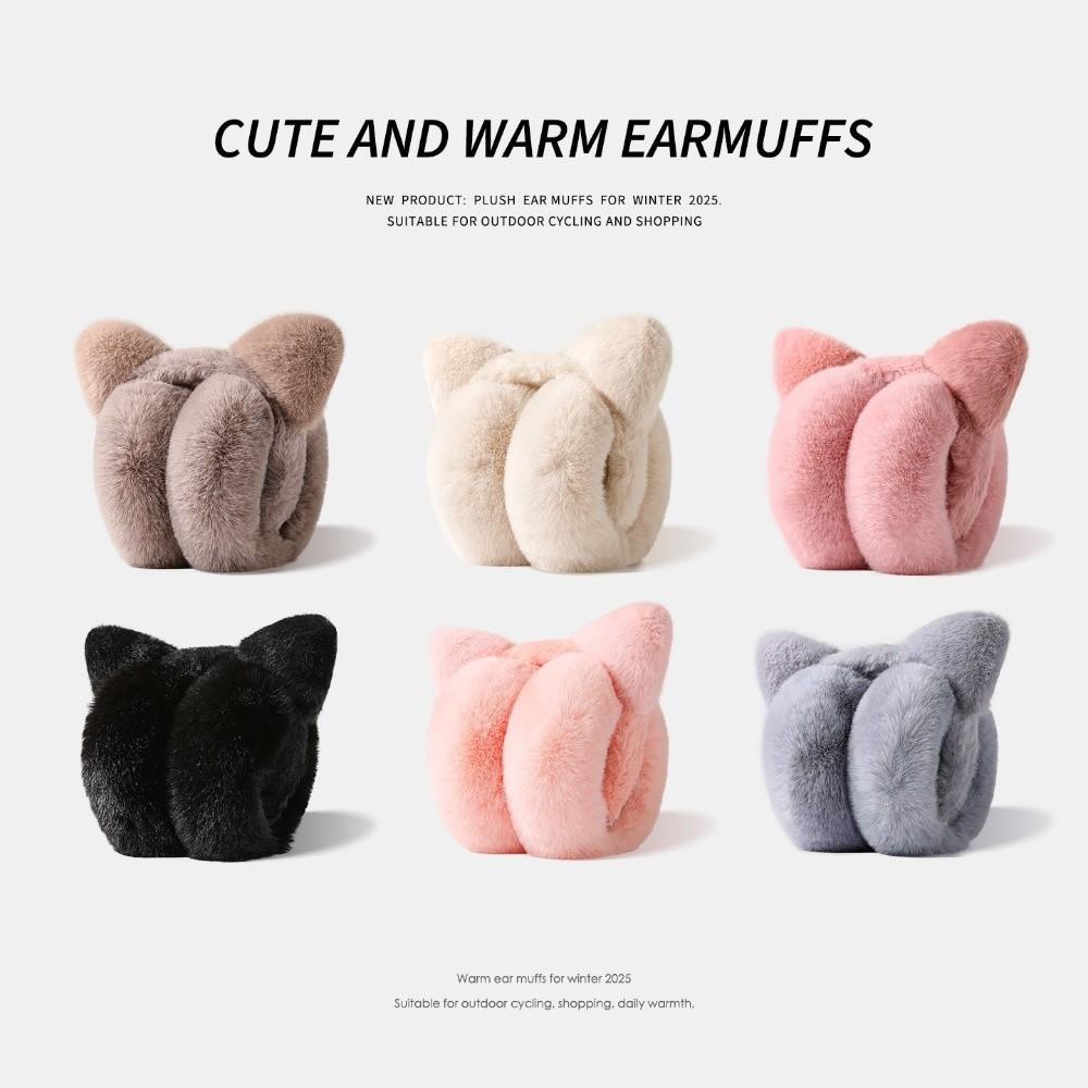 Anti-freeze Cat Ear Muffs Foldable Ear Protectors Cute Windproof Earmuffs winter