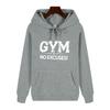 GYM Fitness Slogan Letter Print Hoodie, Unisex Sports Casual Pullover Sweatshirt