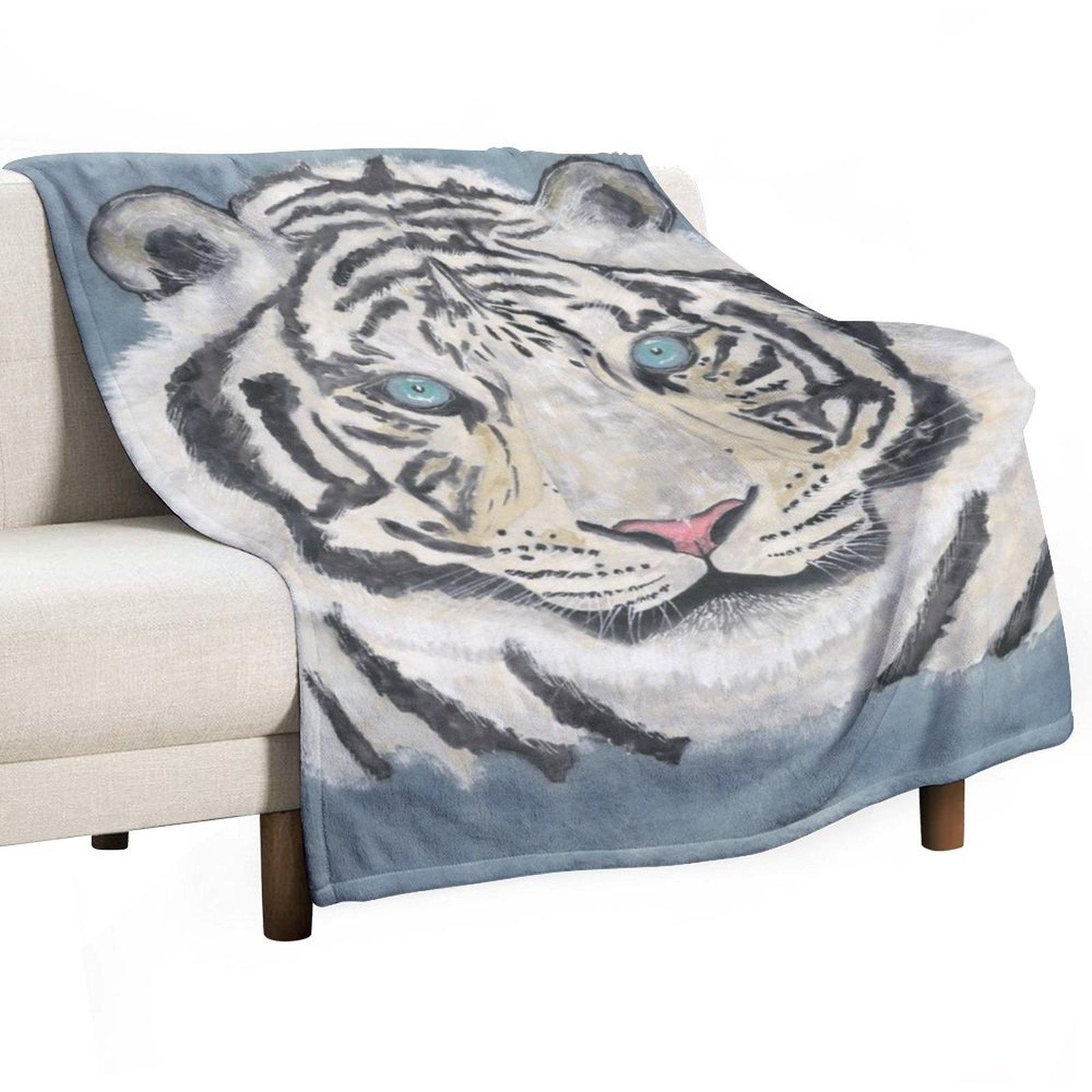 

Siberian Tiger Throw Blanket bed plaid blankets and throws Nap Custom Blankets 30x40in