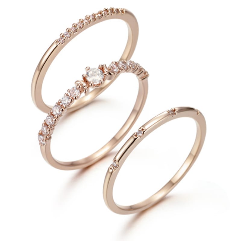 ELLE Jewelry Blossom Layered Ring 3-Piece Set ELBRWR086