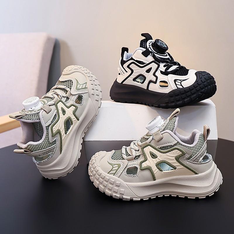 Boys Summer Sports Sandals Breathable Mesh Hollow Tire Sole Shoes for Big Kids Outdoor Beach Casual Footwear