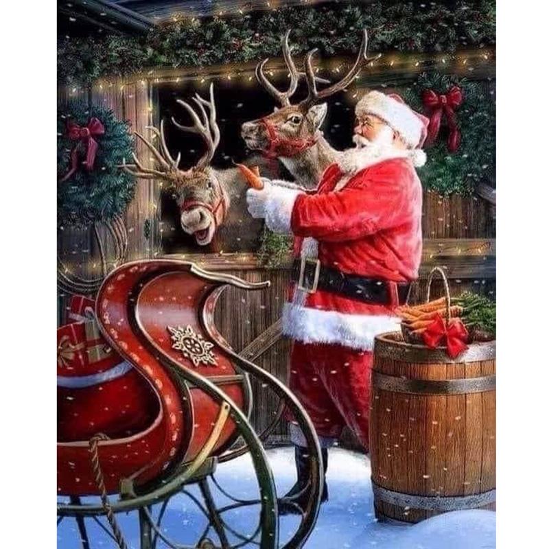 DIY 5D Diamond Painting Santa Claus Cartoon Full Round Drill Diamond Embroidery Christmas Winter Snow Cross Stitch Home Decor