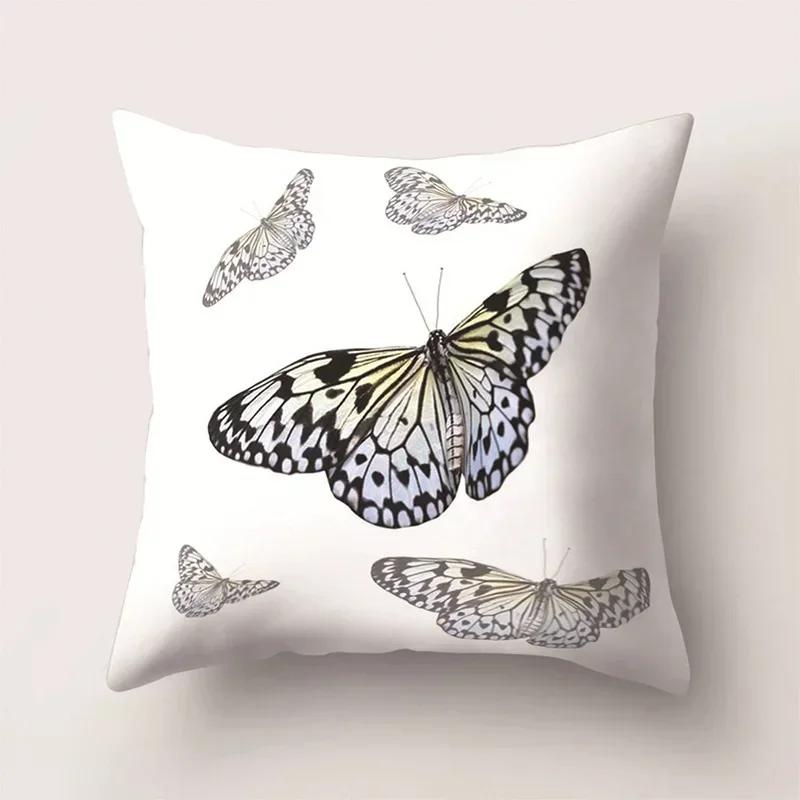 European Color Butterfly Print Sofa Cushion Cover Pillowcase Home Party Car Bedding