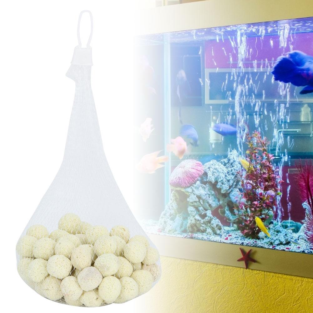 Materiale Filtrante per Acquario Anelli Ceramici Sfere di Carbone Attivo Sfera Filtrante Gialla 500g