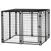 Foldable Dog Playpen with Cover, 8 Panels with Lockable Door, 141x141x113cm, Black