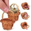 15/20 Stück Mini-Dekokörbchen Set Imitation Rattan Geflochten mit Griffen Miniatur Plastik Geflochtenes Körbchen Foto Requisiten Kleiner Korb