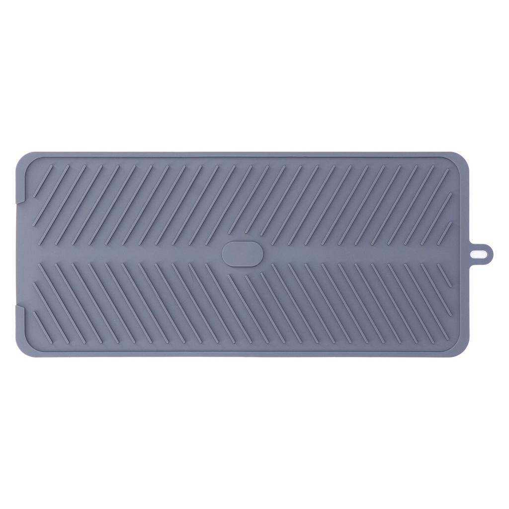Silicone Dish Drying Mat Food Grade Silicone High Temperature Resistance Grey Dish Drainer Pad for Kitchen