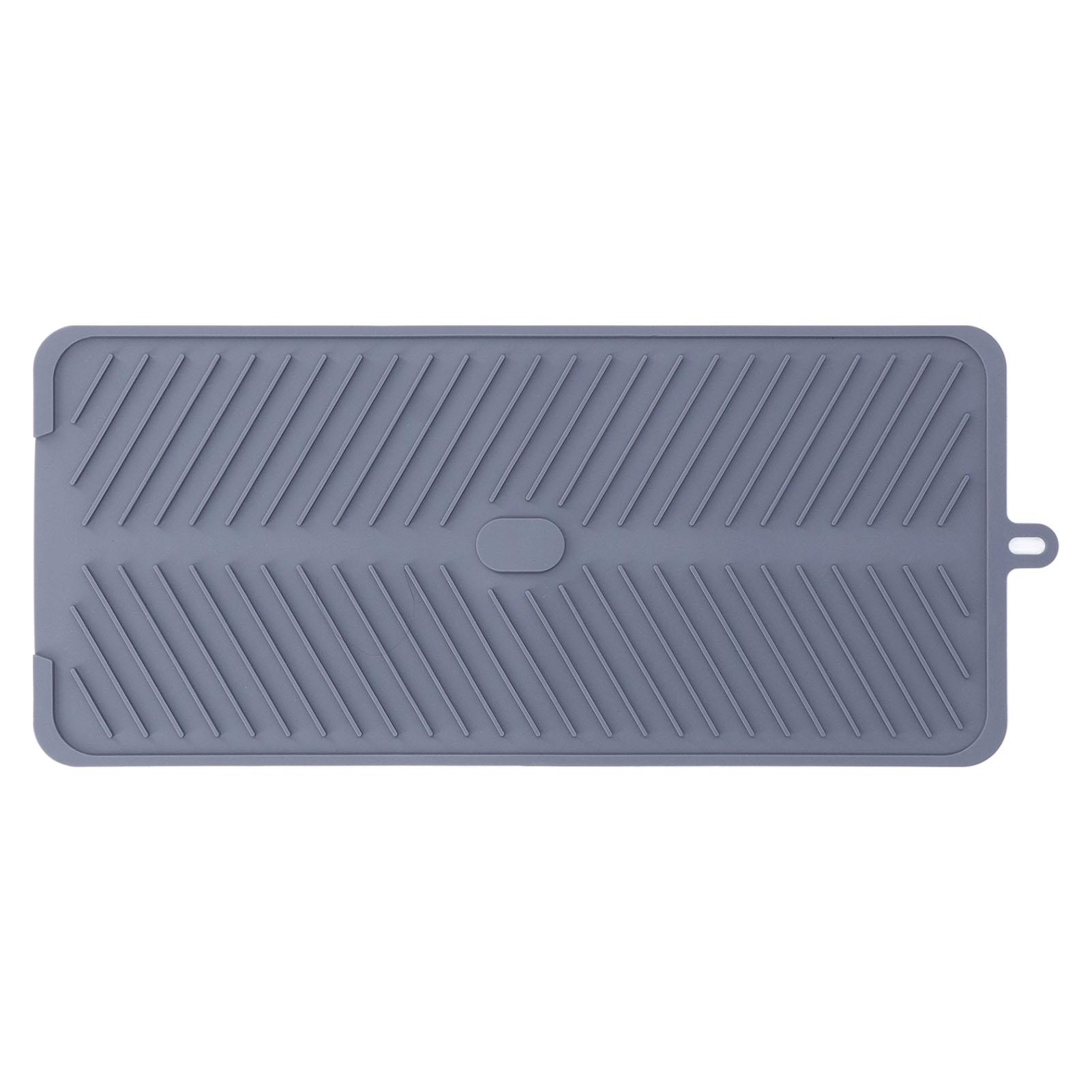 

Silicone Dish Drying Mat Food Grade Silicone High Temperature Resistance Grey Dish Drainer Pad for Kitchen
