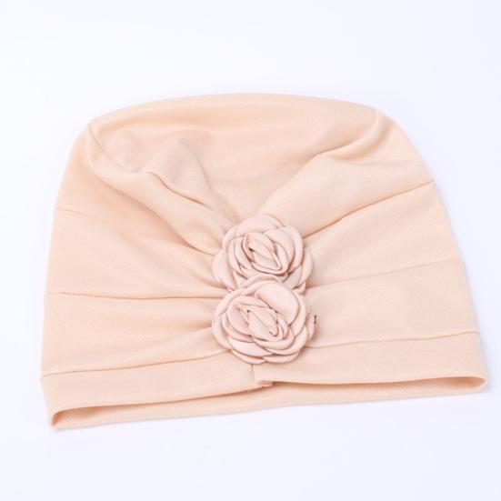 Women Rose Flowers Decor Beanie Cap Snood Hat Fashion Headwrap Headwear Gift