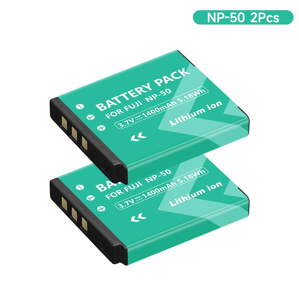 PALO 1400mAh NP-50 NP 50 Kameraakku für Fujifilm FinePix XF1 F200EXR F100fd XP100 XP170 X10 X20 XP200 F70EXR + LED-Ladegerät