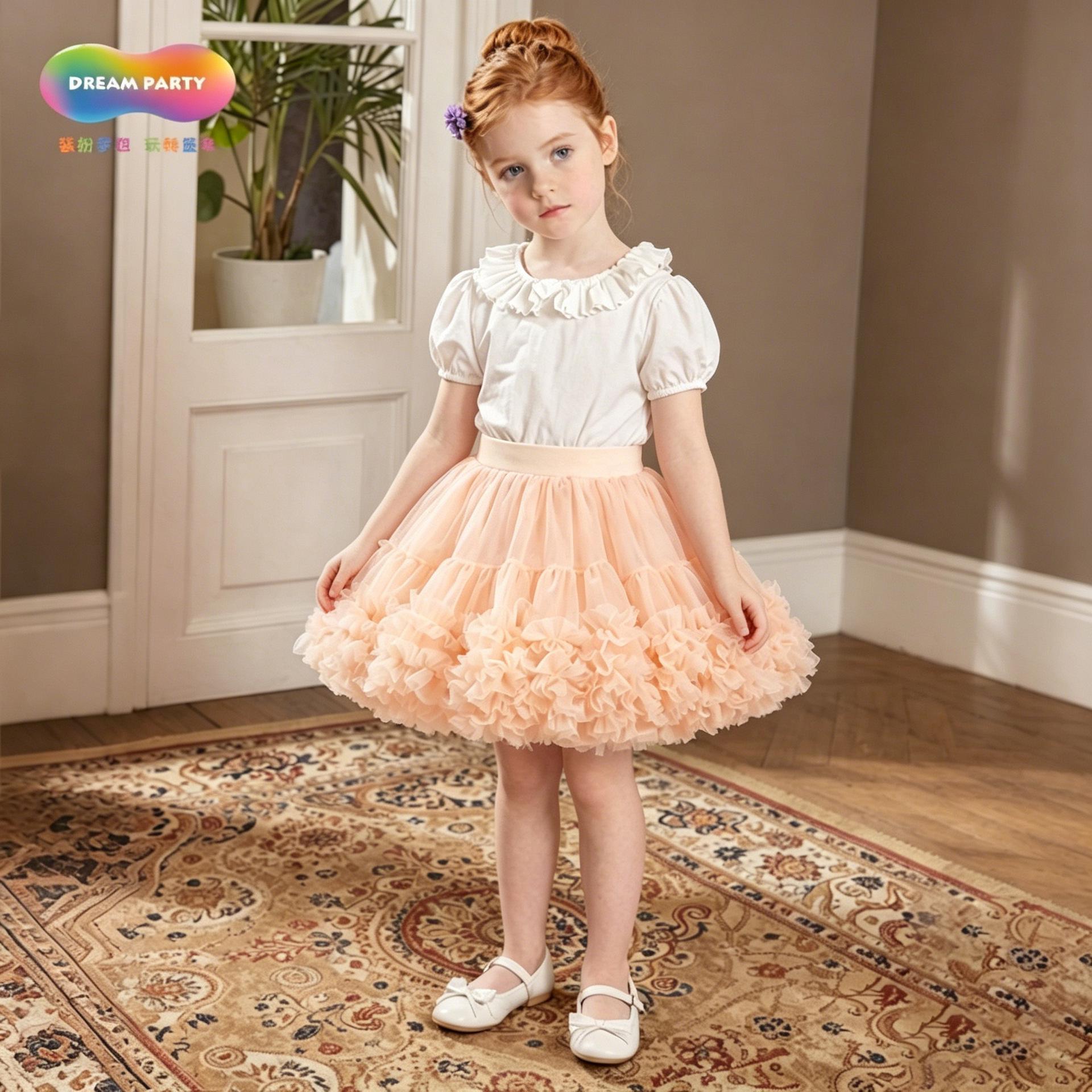 Christmas Princess Mesh Tutu Skirt for Girls - Fluffy European & American Style 110 Extra Small cm