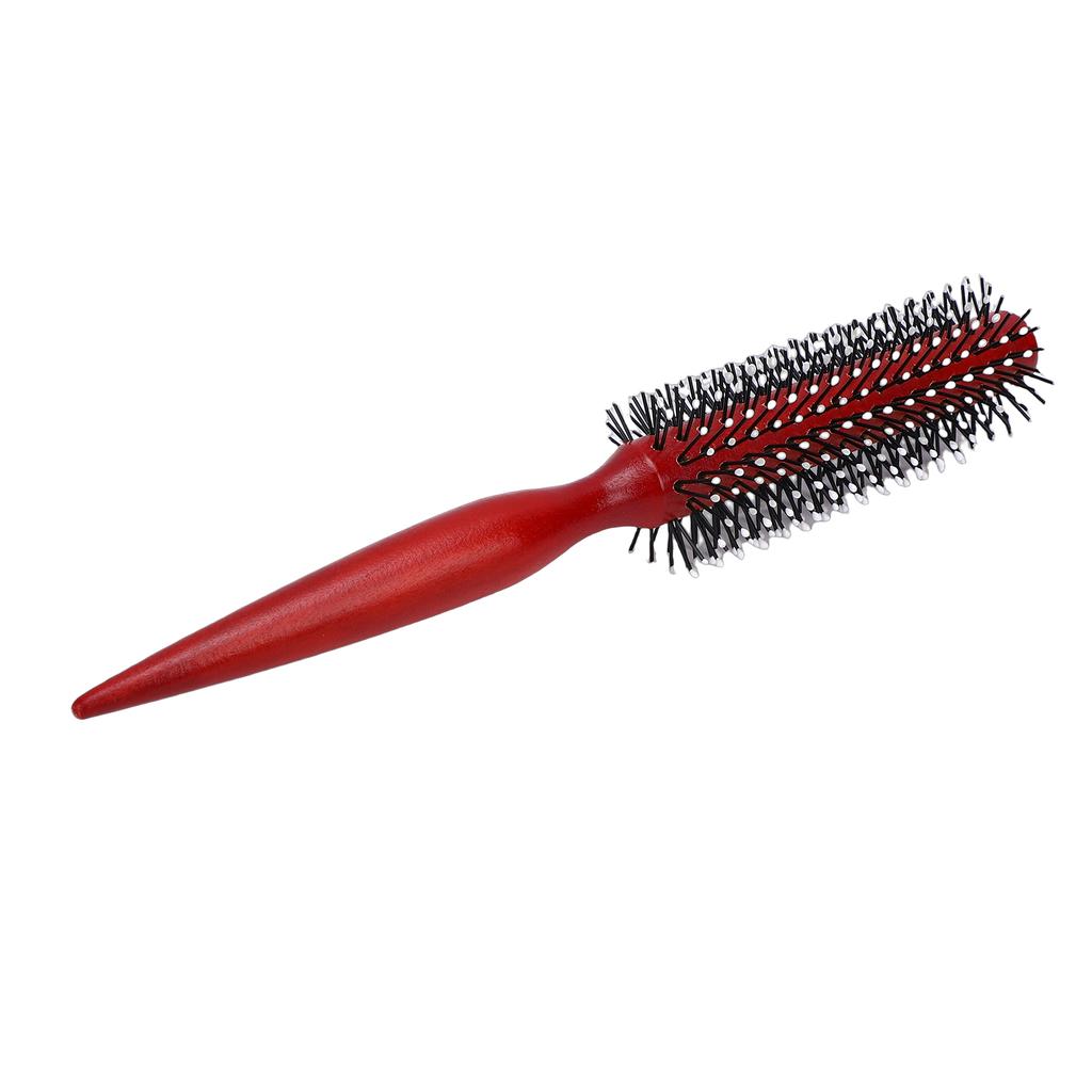 Round Styling Hair Brush Anti Static Handle Reduce Frizz Wooden Curling Roll Hairbrush for Salon Home Use L 8.9 X 1.7in