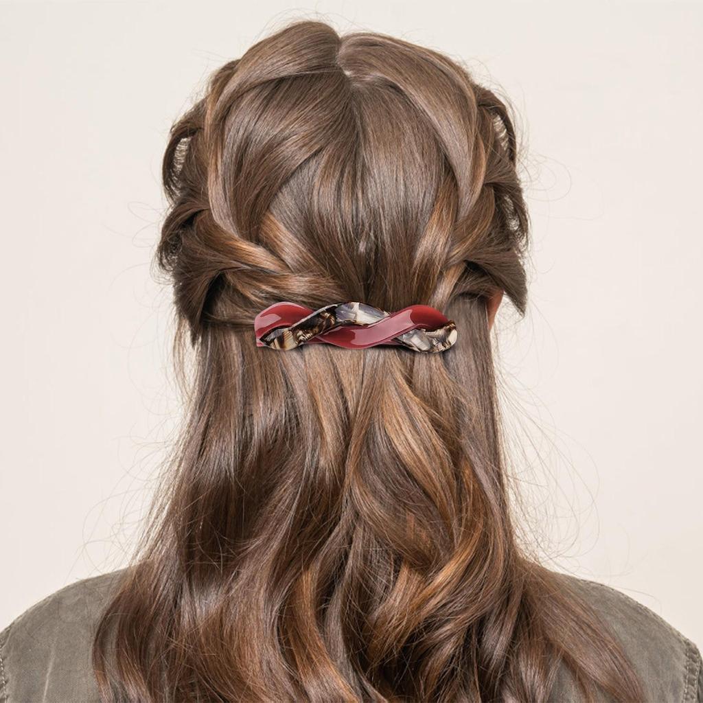 Damen-Haarnadel, gedreht, Damen-Frühlingshaarnadel, automatische Haarnadel, geeignet für Haare mittlerer Dichte, modische Acryl-Pferdeschwanz-Haarnadel