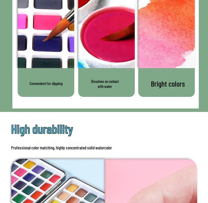 Boite en étain: Set de Peinture Aquarelle Portable 100 Couleurs pour Enfants DIY Nail Art & Peinture
